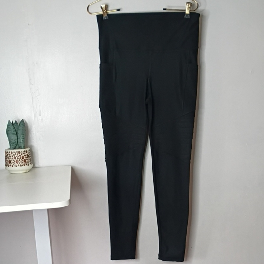 Mono B Women's Medium Black High-Waisted Leggings Yoga Pants